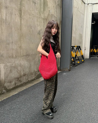 Leopard print cotton pants