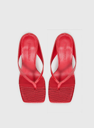 Nylah Wedge Heels Red Croc