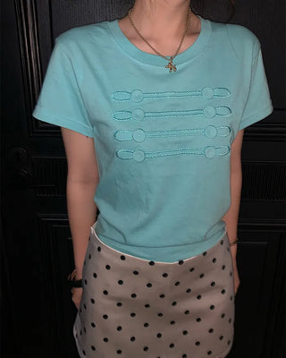 Button design T-shirt
