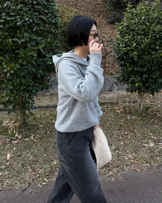Wool knit hoodie