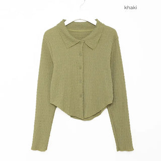 Asymmetrical Cropped Color Cardigan