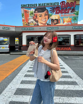 Checkered frill layered sleeveless top