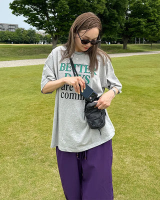 Lettering Oversized Half-Sleeve T-Shirt