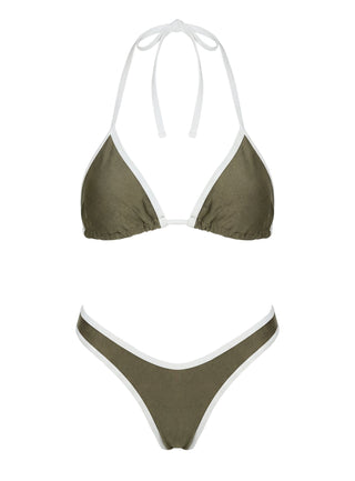 Wildfire Waves Triangle Bikini Top Green