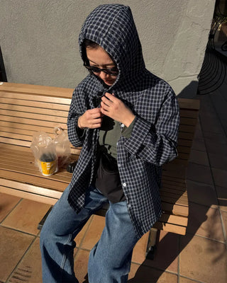 Hoodie check shirt