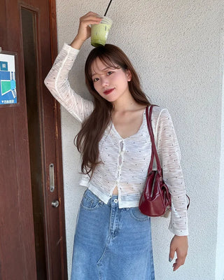 Colorful polka dot cardigan