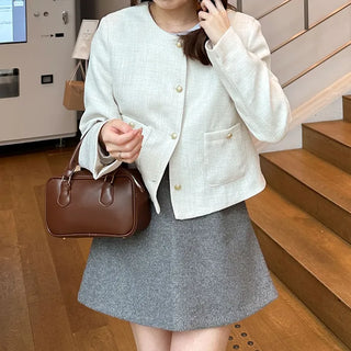 Collarless jacket
