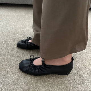 Ribbon Shirring Flat Pumps