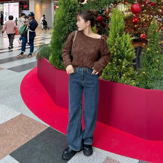 Basic denim pants with brushed lining