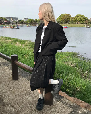 Cropped button jacket