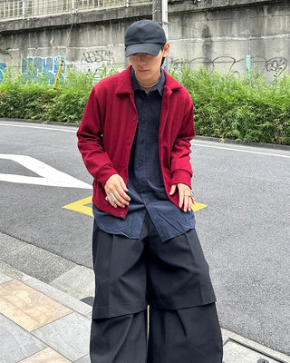 Button-collar knit cardigan