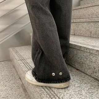 Snap Button Wide Pants