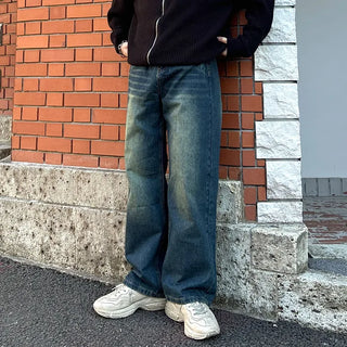 Vintage wide-leg denim pants
