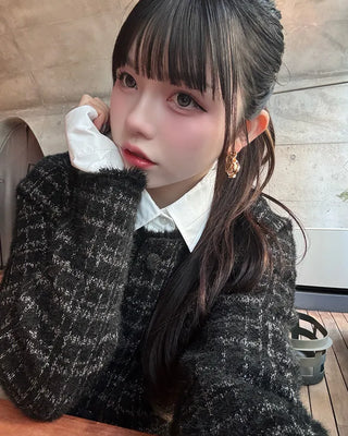 Loose-fit tweed jacket