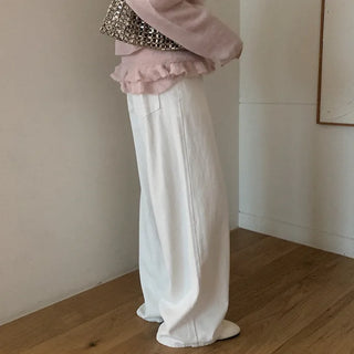 Wide buckle chino pants