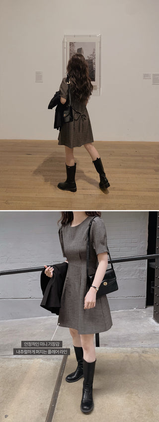 (basic/long) Checkered dress - 2 sizes