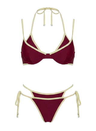 Talaika Layered Bikini Bottoms Plum / Yellow