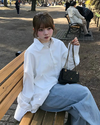 Oversized drawstring shirt
