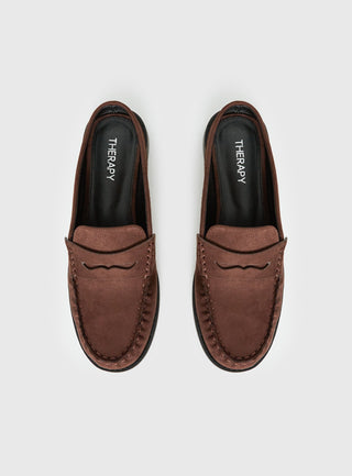 Therapy Atticus Faux Suede Slip On Loafer Brown
