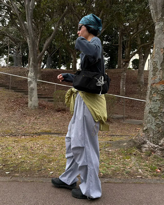 Color-block striped pants