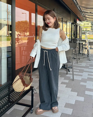 Slim ribbed sleeveless top
