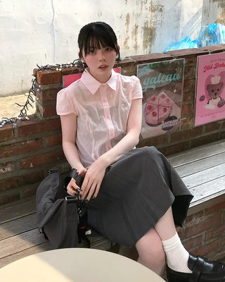 Smol Stripe Cap Sleeve Shirt