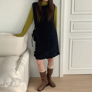 Suede mid-calf boots