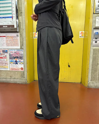 Center seam pleated slacks