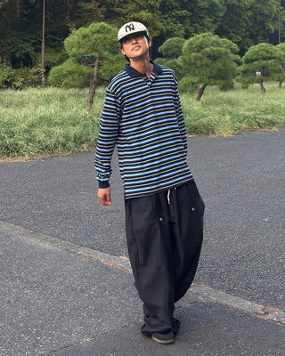 Oversized Striped Polo T-Shirt