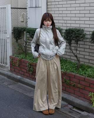 High-neck zip-up jacket