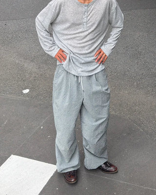 Checked parachute pants