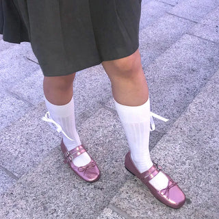 Ribbon detail socks