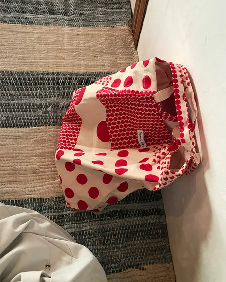 Two-Pattern Dot Tote Bag