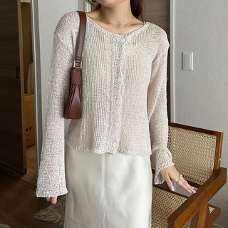 Ribbed sheer cardigan