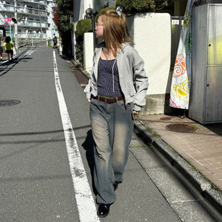 Vintage wide-leg denim pants