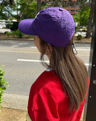 Drawstring Lettering Nylon Cap