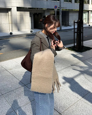 Suede shoulder bag