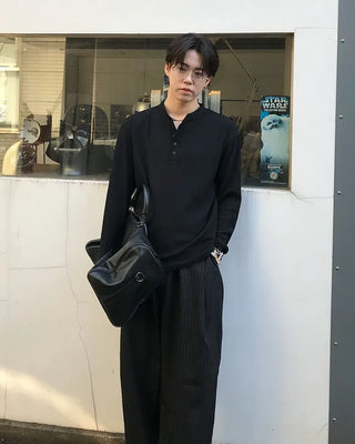 Henry neck knit top