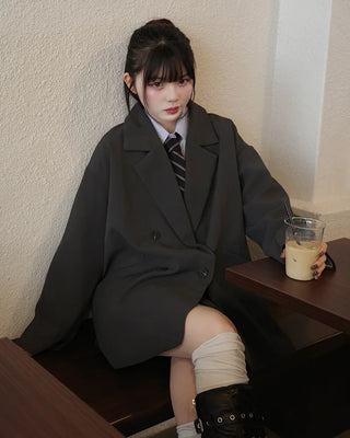 Double-breasted half jacket