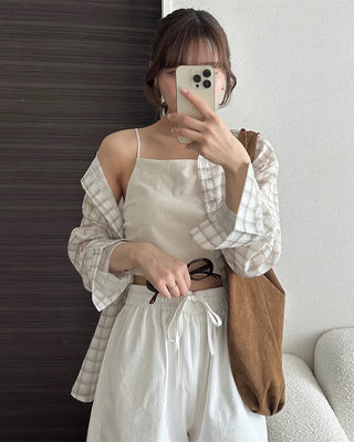 See-through check shirt