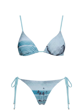 Sunset Siren Triangle Bikini Top Blue
