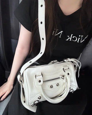 Eyelet Shoulder Mini Boston Bag