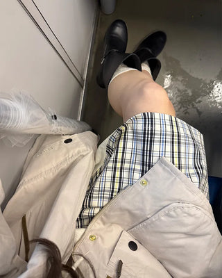 Checked midi skirt