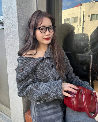 Toggle Button Turtleneck Cardigan