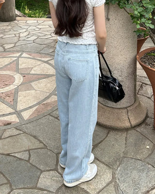 Straight summer denim pants
