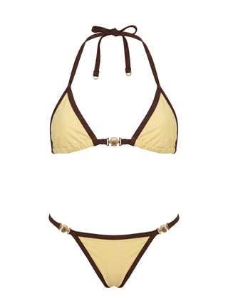 Beasley Cheeky Bikini Bottoms Yellow  Brown