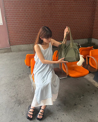 Side-string big shoulder bag