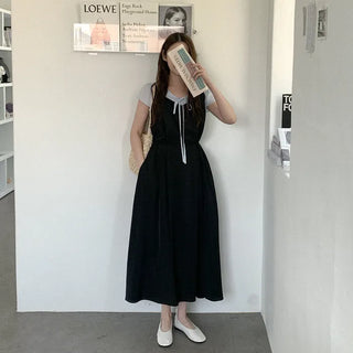 [2 colors] Pintuck Sleeveless Long Dress