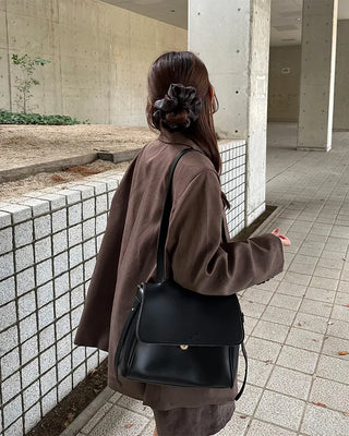 Flap belt shoulder bag