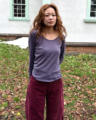 2-way striped long-sleeve T-shirt